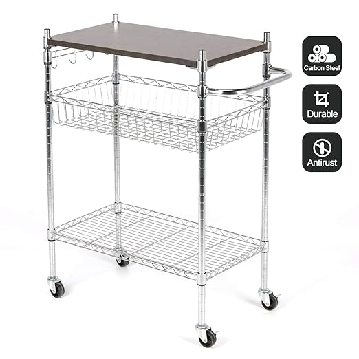BOCCA Supreme Carrito de Cocina con 2 Ruedas de Bloqueo, Soporte ...