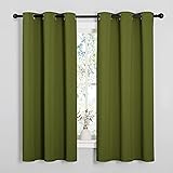 NICETOWN Olive Green Blackout Curtains 68 inches