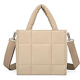 CLUCI Puffer Tote Bag for Women, Quilted Puffy Handbag, Lightweight Travel Crossbody Bag, Shoulder Purses for Shop Work Gym