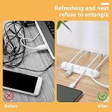 Fantasyon 5-Pack Silicone Cable Holder Clips White Self Adhesive Cord Organizer view 3