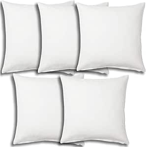 Hypoallergenic Poly Cotton Plush Throw Pillow Forms Decorative Throw Pillows Or Sham Cover Stuffer Square In White Machine Washable Yowzer 15x15 Inch Pillow Insert Form For Throw Pillow Covers Bedding Home
