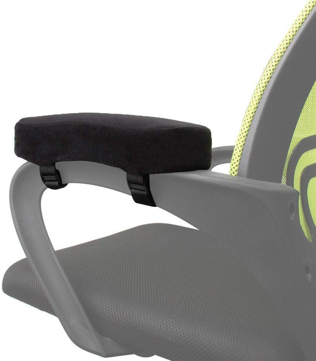 GEMSONO - 2 Ergonomic Memory Foam Chair Armrest Pads | Elbows, Forearms Pressure Relief & Proper Posture, Easy Use, Lightweight & Portable | Antislip, Removable & Adjustable | Pair of 2 : Office Products
