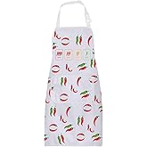 BNQL Chili Pepper Apron Chili Pepper Gifts Spicy Gift Apron Chili Themed Gift Food Lover Gifts Chili Chef Kitchen Apron (Chili Pepper Apron)