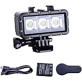 Suptig Diving Light High Power Dimmable Waterproof LED Video Light Diving Underwater Light Waterproof 147ft(45m) Compatbile f