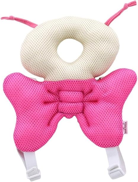 Amazon Co Jp ベビーヘッドガード 転倒防止 赤ちゃん頭ガード 頭を保護できる 安全対策 肩紐自由調整 頭や背中をお守り ピンク ホーム キッチン
