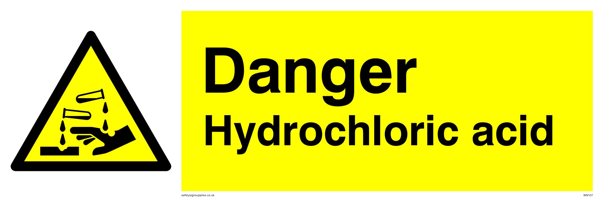 Pack of five - Hydrochloric Acid Sign - 300x100mm - L31
