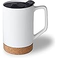 ARTONUSA 17 OZ Sublimation Mugs with Removeable Cork Bottom and Splash Proof Lid, Sublimation Coffee Mugs with Brown Mail Order Box,Case of 6 Pieces (Large)