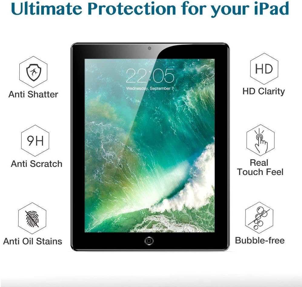CSL-TECH 2-Pack Screen Protector for iPad 9th 8th 7th Generation 10.2 Inch Tempered Glass Bubble-Free Anti-Scratch Compatible with iPad 2021 - Image 5
