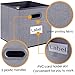 homyfort Cube Storage bins 11x11,Foldable Baskets Fabric Closet Boxes Containers with Plastic Handles and Label Window,Shelf Organizer Nursery Drawer for Clothes ,Home ,Office, Bedroom-Grey, Set of 6