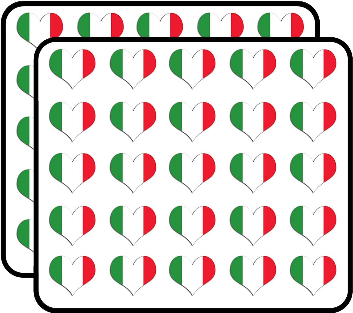 Amazon Com Heart Shaped Italy Flag Italia Italian Sticker For Scrapbooking Calendars Arts Kids Diy Crafts Album Bullet Journals