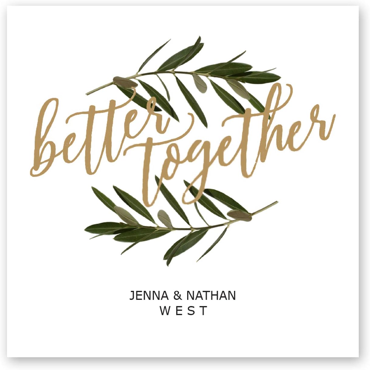 Better Together Personalized Beverage Napkin - 100 Custom Printed White Uncoined Napkins. 4 3/4'' x 4 3/4'' folded. Made in the USA