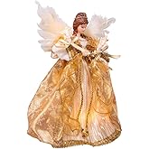 Kurt S. Adler 12-Inch UL 10 Clear Light Gold Angel Treetop, Multicolor