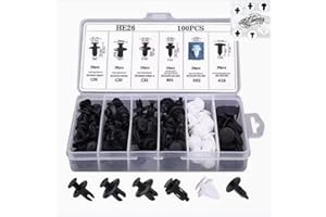 ZMSHANGMAO 100 Pcs Bumper Clips Car Clips Plastic Rivets Fasteners Push Retainer Kit with Sizes Auto Push Pin Rivets Set with Fastener Remover.