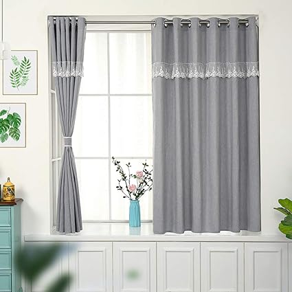 Amazon Com Yeye Solid Color Full Blackout Curtain Lace