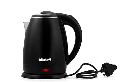 Kitchoff KIT18E-LM 1.7-Litre Double Body Automatic Electric Kettle (Black)