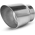 AUTOSAVER88 3 Inch Inlet Exhaust Tip, 3" Inlet 4" Outlet 5" Overall Length Stainless Steel Diesel Exhaust Tail Tip, Fits 3-Inch Outside Diameter Tailpipe, Slant Angle Cut, Chrome Polished, Weld-On