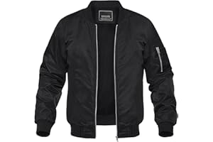 MAGNIVIT Men's Lightweight Bomber Jacket Windbreaker Softshell Varsity Jacket Coat