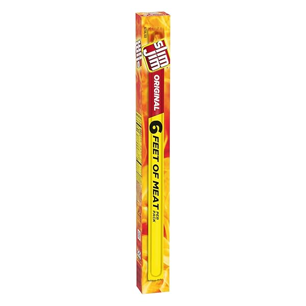 SLIM JIM GIANT SIZED ORIGINAL SMOKED SNACK STICKS, KETO FRIENDLY SNACK, MEAT SNACKS, 0.97 OZ. STICKS, 6 COUNT