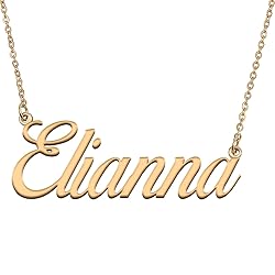 HUAN XUN Customized Custom Simple Any Name Necklace