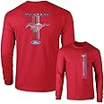 Ford Mustang Pony Racing Stripe 5.0 Muscle Shelby Long Sleeve T-Shirt Front Back Print