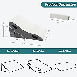 Longering Bed Wedge Pillow for Sleeping 3 PCS - 35D