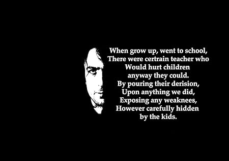 Pink Floyd Another Brick In The Wall Part Ii Lyrics Great Rock Metal Album Cover Design Music Band Best Photo Picture Unique Print Poster Amazon Co Uk