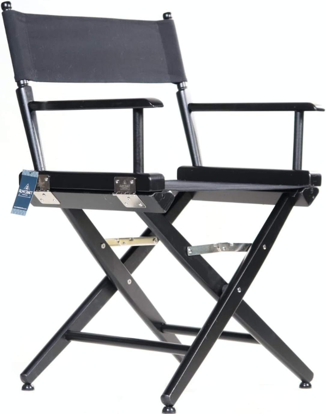 FILMCRAFT Professional Grade Studio Director's Chairs (18" Dining Height, Black Finish, Black Canvas): Kitchen & Dining