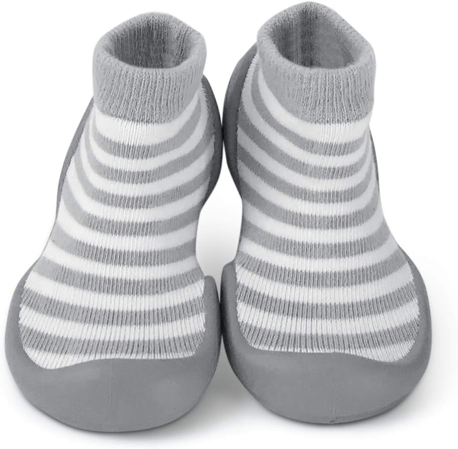 Step OnsRubber Sole Sock Baby Shoes: for Crawling Cruising and Walking!