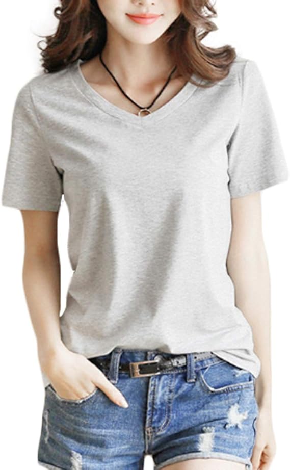 Amazon Peace Land ピースランド ベーシック ｔシャツ Tシャツ 半袖 お洒落 2lg Sトップス M 2xl レディース S 灰 Tシャツ カットソー 通販