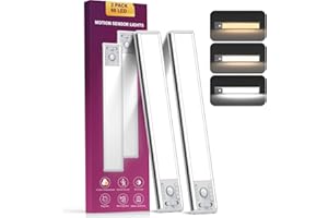 10.5inch Under Cabinet Lighting with 3 Color Temps, 2 Pack Rechargeable Motion Sensor Lights Indoor, Dimmable Under Counter L