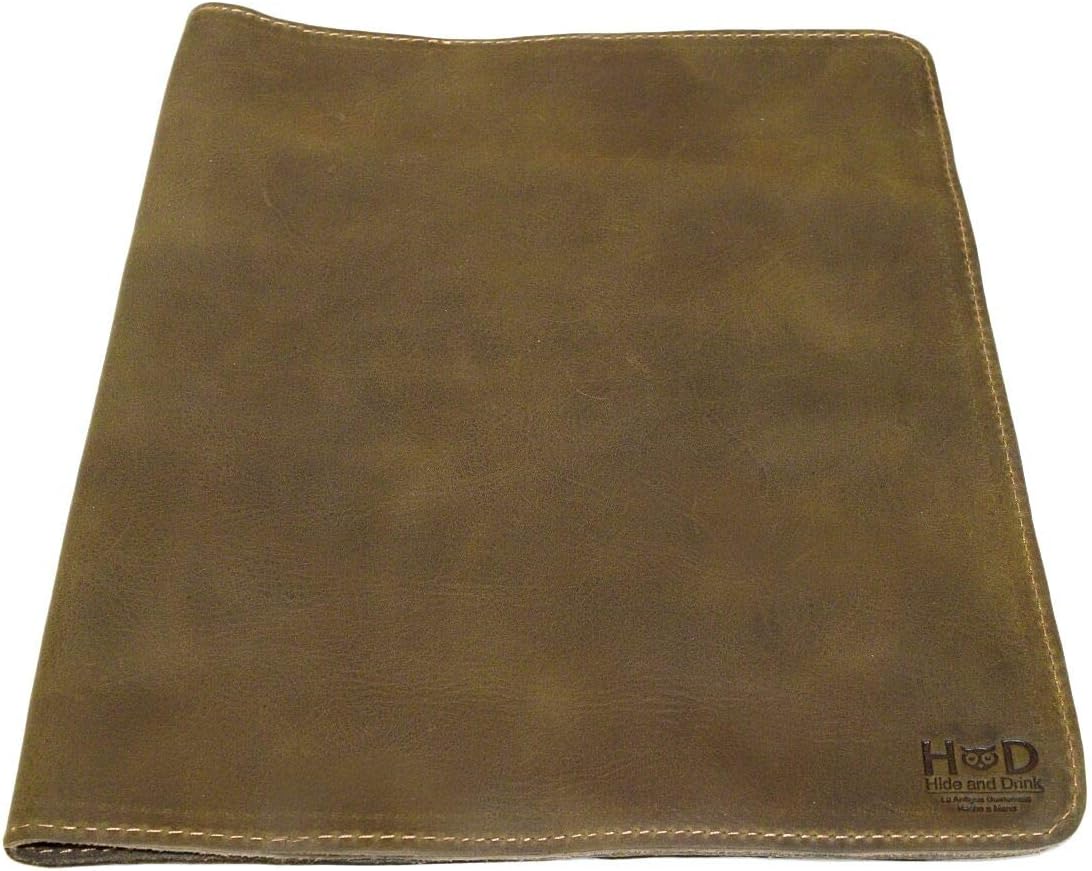 Hide & Drink, Rustic Leather Journal Cover (8.5 x 11 in.) / Refillable Moleskine Cahier XXL Handmade : Dark Jade : Office Products