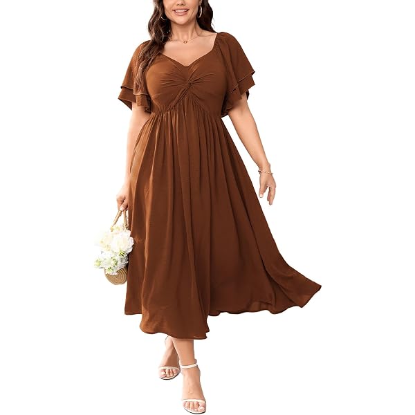 Summer Women's Dress Mock Neck Gathered Sleeve Ruffle Dress A-Line High  Waist Elegant White at Amazon Women's Clothing store