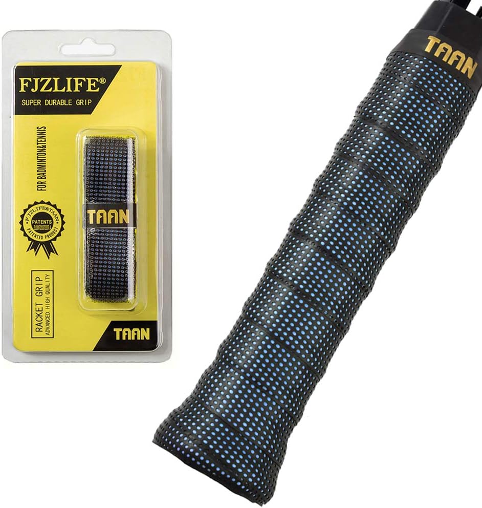 FJZLIFE Tennis Racket Grip in The TAAN Series-Classic -Perforated Super Absorbent-Ultra Cushion Replacement Tennis Overgrip for Badminton,Squash, Baseball, Table Tennis,Bike and More