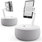 SAIJI Tablet Holder Pillow, Kindle Holder Compatible with 4.7-15.6” Kindle, Phone, Portable Monitor, 360° Adjustable Tablet Stand for Bed with Flexible Dual Axis Arm&Microbead Cushion (Grey)