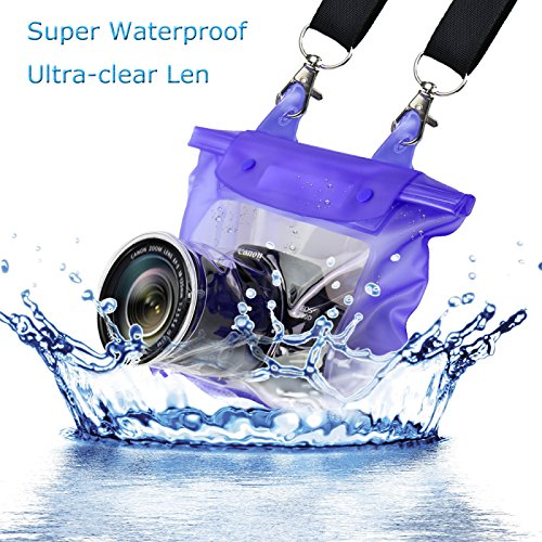 DR.DUDU SLR/DSLR Camera Waterproof Bag Underwater Camera Housing Case for Canon Nikon (Blue)