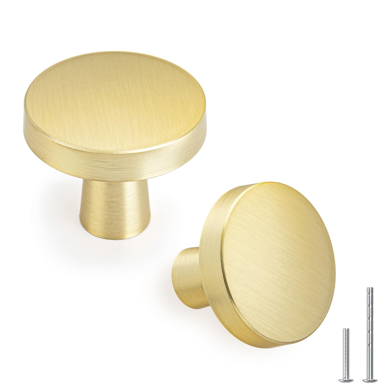 Photo 1 of goldenwarm 18 Pack Gold Dresser Cabinet Knobs for Kitchen Hardware Handles Round Drawer Knob for Closet Bifold Modern Cabinets Pulls,1.27 Inch