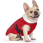 EMUST Winter Dog Jacket, Windproof Dog Apparel for Cold Weather, Reflective Coats for Dogs, Warm Puppy Jacket for Cold Winter, Red S