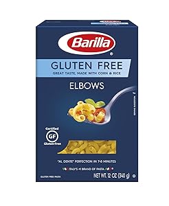 BARILLA Gluten Free Elbows Pasta, 12 Ounce (Pack of 8) - Non-GMO Gluten Free Pasta Made with Blend of Corn & Rice - Vegan Pasta