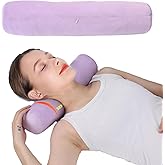 Health Cervical Neck Roll, Comfortable and Highly Resilient Bolster Pillows, Round Neck Pillows Support for Sleeping | Large Size Bolster Pillow for Bed, Legs, Back and Yoga (Purple 81)
