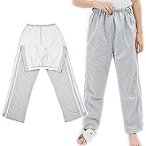 AUSTYLCO Tear Away Pants for Men Two Side Zippers Sweatpants for Basketball Knee/Leg Post-Surgery/Fracture
