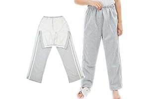 AUSTYLCO Tear Away Pants for Men Two Side Zippers Sweatpants for Basketball Knee/Leg Post-Surgery/Fracture