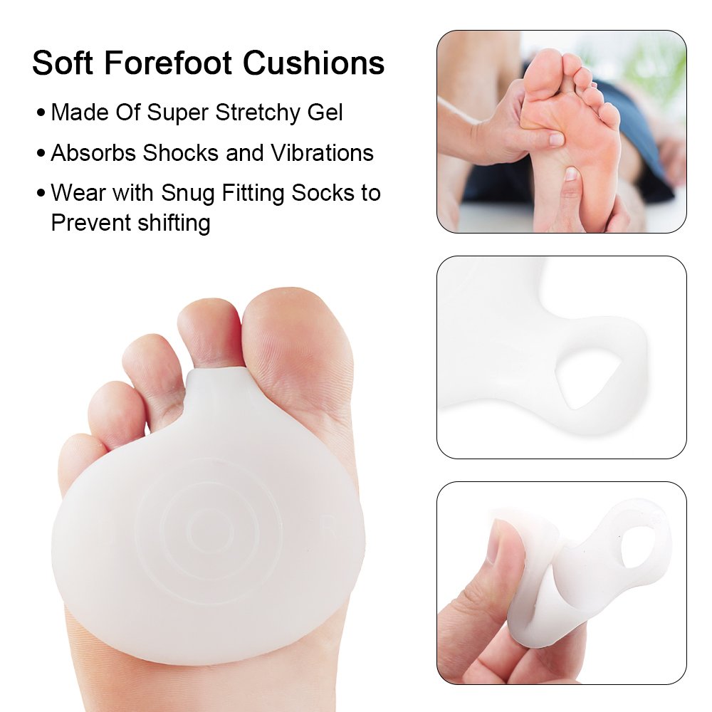 High Heel Pads by SQHT - Gel Ball of foot Cushions, Metatarsal Pads, Heel Snugs for Blister Pain Relief