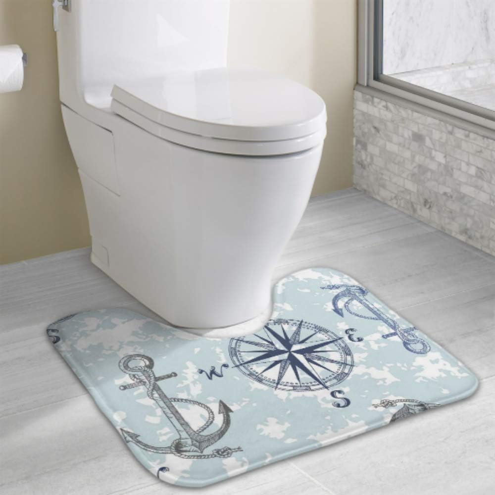 Viejo Barco náutico antiguo Ancla Campass Alfombrilla para baño