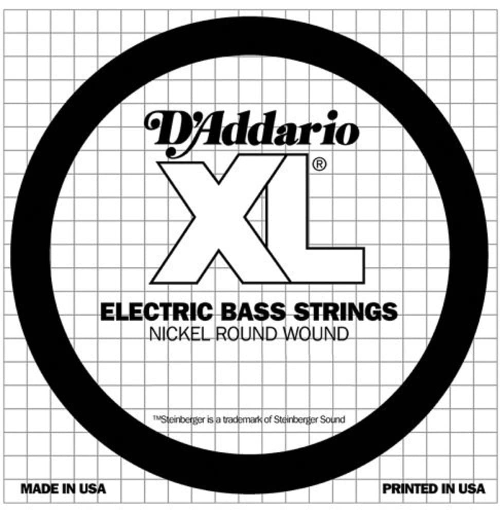 D'Addario SXL070 Nickel Wound Double Ball-End Bass Guitar Single String, Long Scale, .070