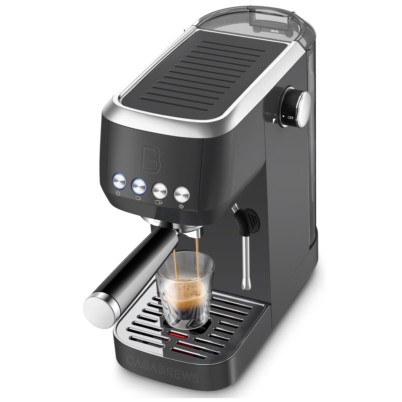 Photo 1 of CASABREWS 3700 Essential Espresso Machine 20 Bar, Professional Espresso Coffee Machine with Steam Milk Frother, Coffee Maker Cappuccino Latte Machine with 43.9oz Removable Water Tank, Black