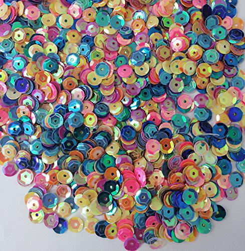 PEPPERLONELY 50 Grams Loose Sequins 6mm ~ 7mm, Assorted Color AB