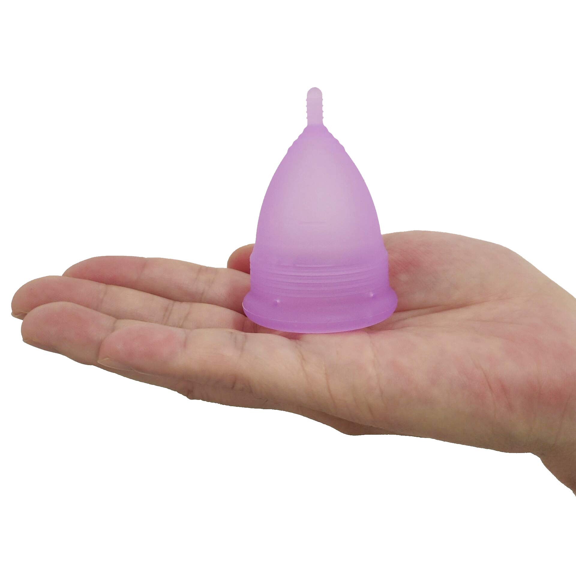 𝙈𝙚𝙣𝙨𝙩𝙧𝙪𝙖𝙡 𝘾𝙪𝙥𝙨 Reusable Menstrual Cup Set of 4, Period Cup, 2 pcs Small and 2 pcs Large (Purple and White)