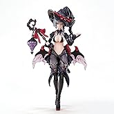 Pipigirl 1/12 Scale Anime Style Action Figures Kits, Black Hair Apprentice Witch, 6.5 in Collectible Action Figures, No Assembly Required