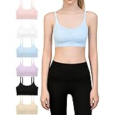 Finihen Teen Girls Seamless Training Bra No Show Sports Bra with Removable Padding Adjustable Strap Multipack.