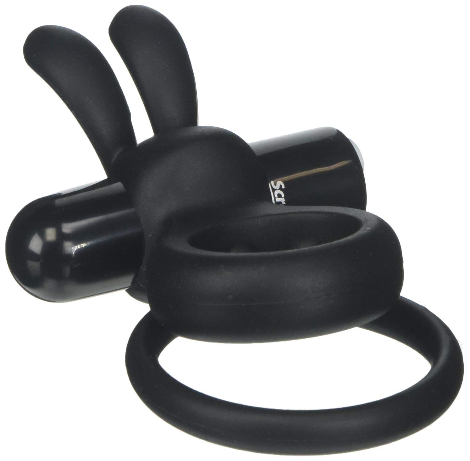 Screaming O Charged Ohare Rechargeable Wearable Rabbit Vibrating Cock Ring, Black, One Size
